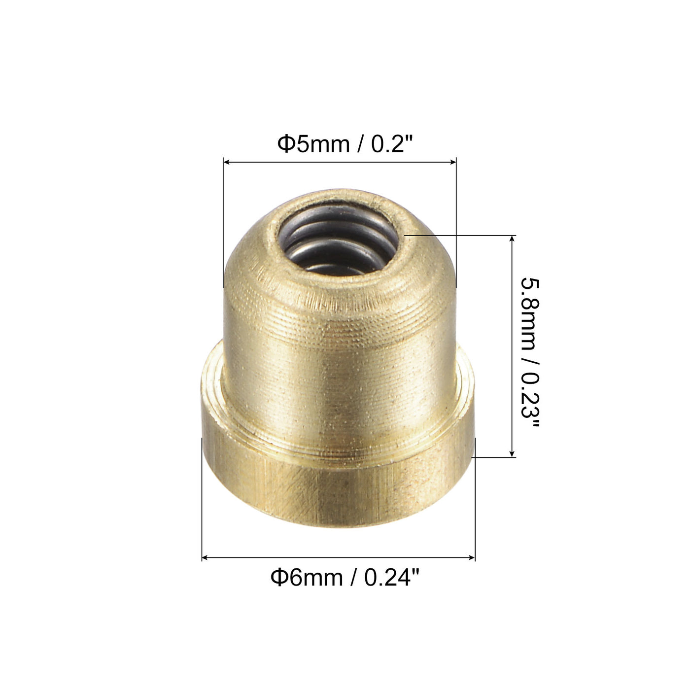 Uxcell Uxcell Brass Push Button Flange Grease Oil Cup 5mm for Lubrication System 4Pcs
