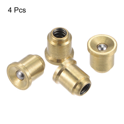 Harfington Uxcell Brass Push Button Flange Grease Oil Cup 5mm for Lubrication System 4Pcs