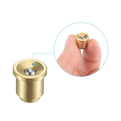 Harfington Uxcell Brass Push Button Flange Grease Oil Cup 5mm for Lubrication System 4Pcs