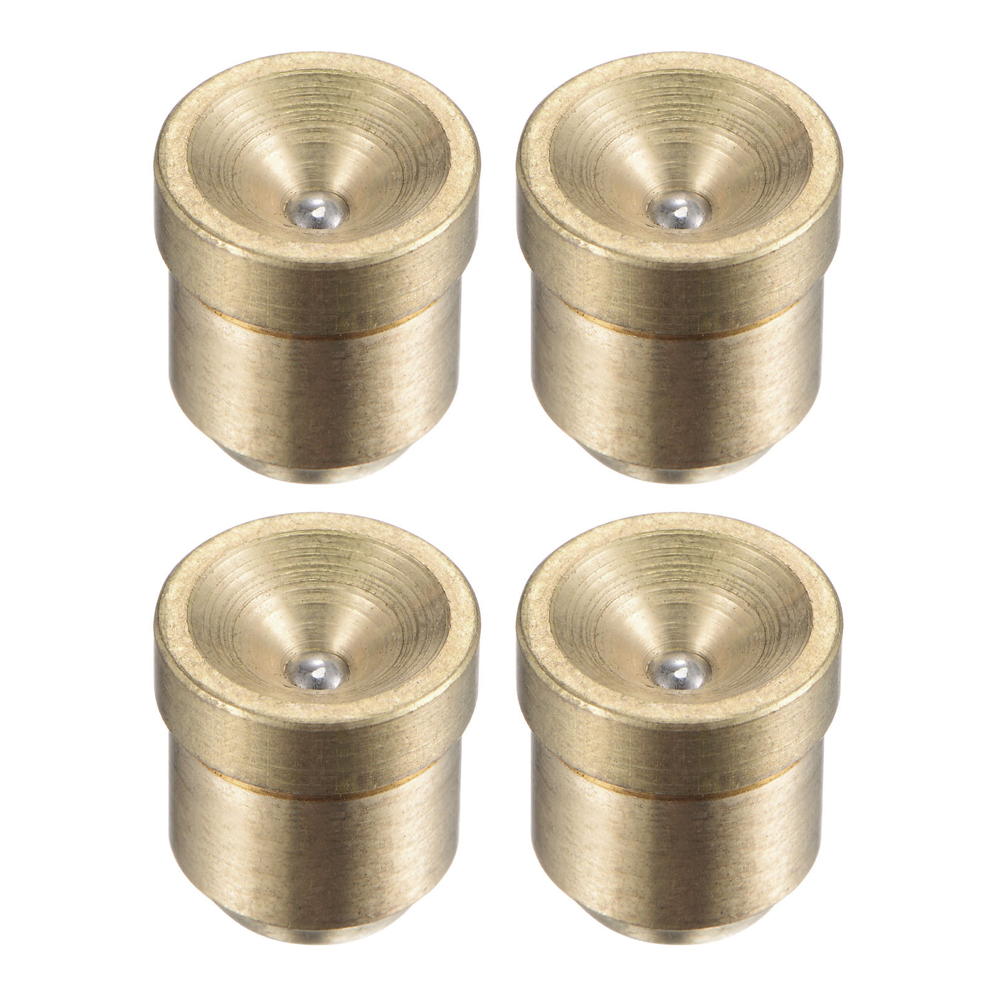Uxcell Uxcell Brass Push Button Flange Grease Oil Cup 5mm for Lubrication System 4Pcs