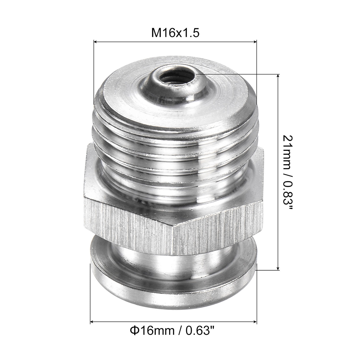 Uxcell Uxcell Push Button Grease Oil Cup M10x1 Male Thread 304 Stainless Steel Ball Oiler
