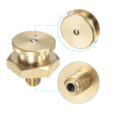 Harfington Uxcell Brass Push Button Grease Oil Cup M10x1 Male Thread for Lubrication System