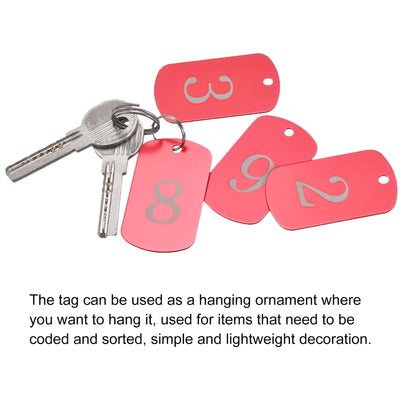 Harfington Aluminum Key Tag, Number Tag, ID Tag with Ring Rectangle for Decoration
