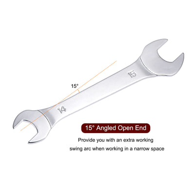 Harfington Uxcell Thin Open End Wrench Metric Chrome Plated High Carbon Steel