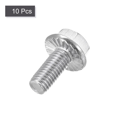 Harfington Uxcell Hex Serrated Flange Bolts 304 Stainless Steel Screws