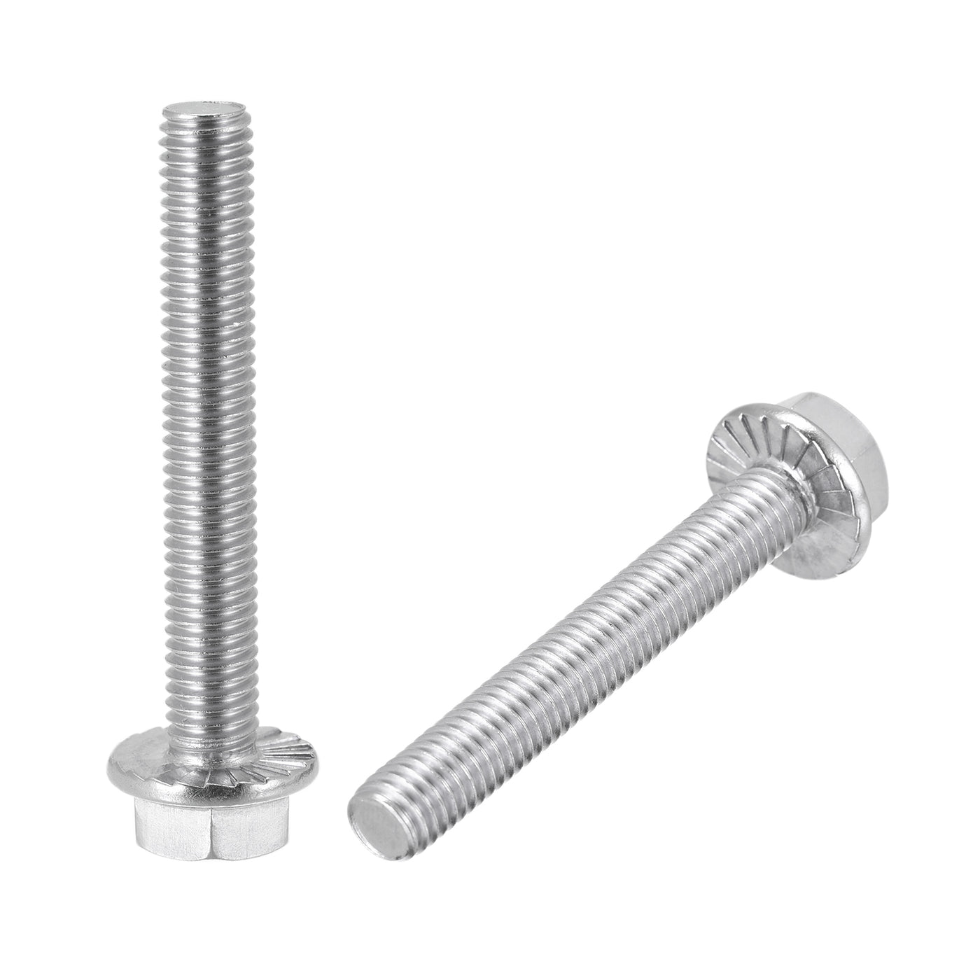 uxcell Uxcell Hex Serrated Flange Screw, Metric Thread 304 Stainless Steel Bolt
