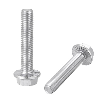 Harfington Uxcell Hex Serrated Flange Bolts Screws Metric Thread 304 Stainless Steel