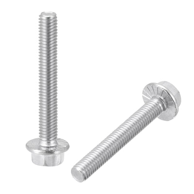 Harfington Uxcell Hex Serrated Flange Bolts, Metric Thread 304 Stainless Steel Screws