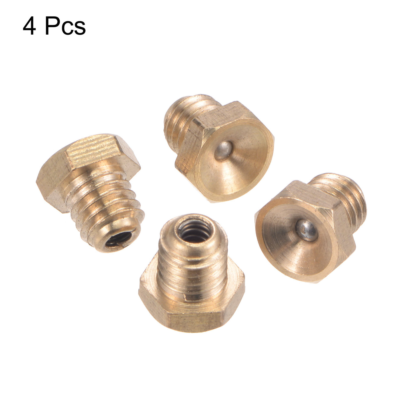 Uxcell Uxcell Push Button Grease Oil Cup M6x1 Stainless Steel for Lubrication System 4Pcs