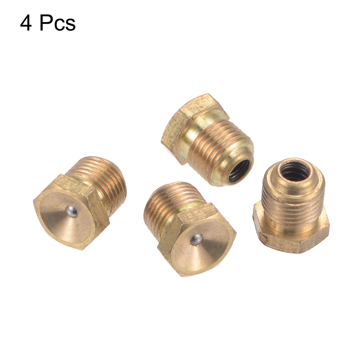 Uxcell Uxcell Push Button Grease Oil Cup G1/4 Stainless Steel for Lubrication System 4Pcs