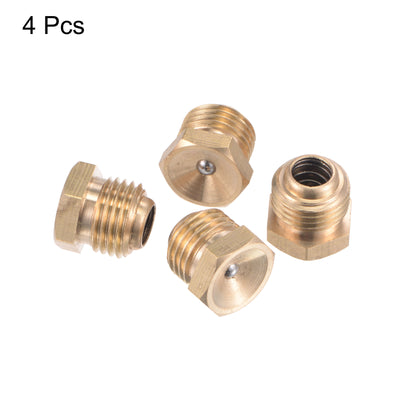 Harfington Uxcell Push Button Grease Oil Cup G1/4 Stainless Steel for Lubrication System 4Pcs
