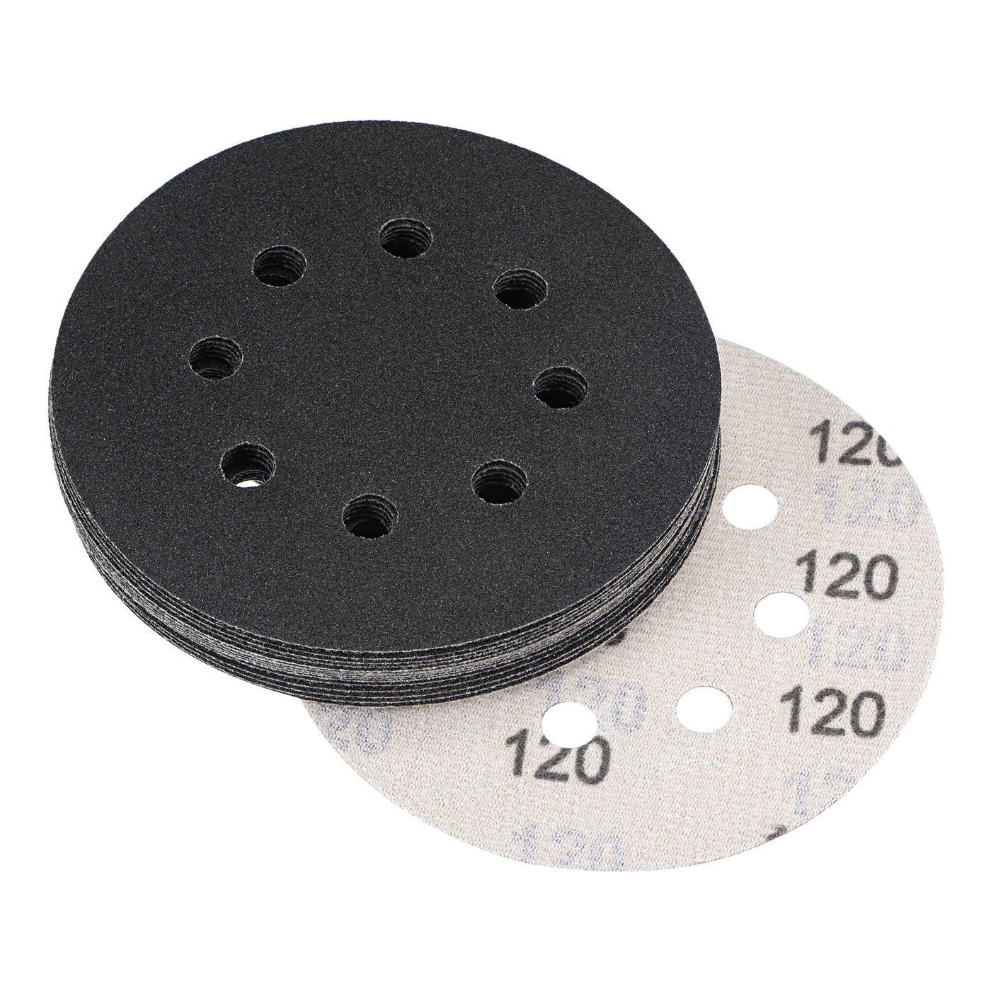 Uxcell Uxcell 5 Inch 60 Grit 8 Hole Sanding Discs Wet/Dry Silicon Carbide Sandpaper 15 Pcs