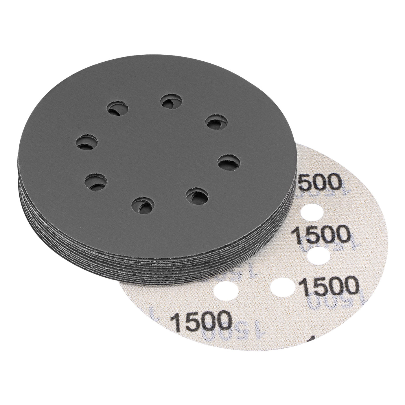 Uxcell Uxcell 5 Inch 60 Grit 8 Hole Sanding Discs Wet/Dry Silicon Carbide Sandpaper 15 Pcs