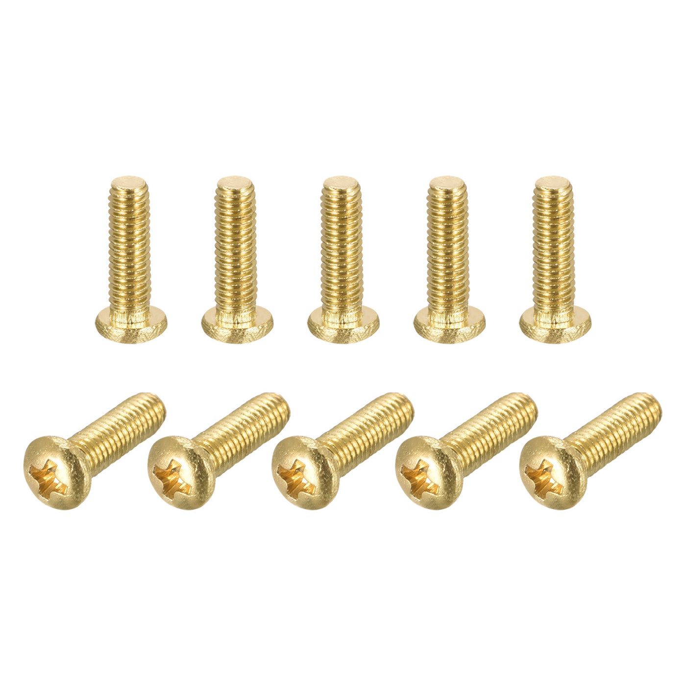 uxcell Uxcell Brass Machine Screw, Phillips Pan Head Fastener Bolts for Furniture, Office Equipment, Electronics