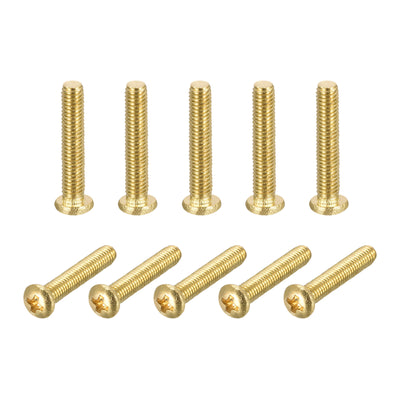Harfington Uxcell Brass Machine Screws, Phillips Pan Head Fastener Bolts for Furniture, Office Equipment, Electronics
