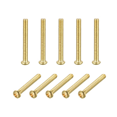 Uxcell Uxcell Brass Machine Screws, M3x16mm Phillips Pan Head Fastener Bolts for Furniture, Office Equipment, Electronics 10Pcs