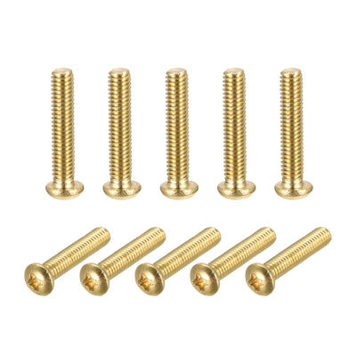 Harfington Uxcell Brass Machine Screw, Phillips Pan Head Fastener Bolts for Furniture, Office Equipment, Electronics