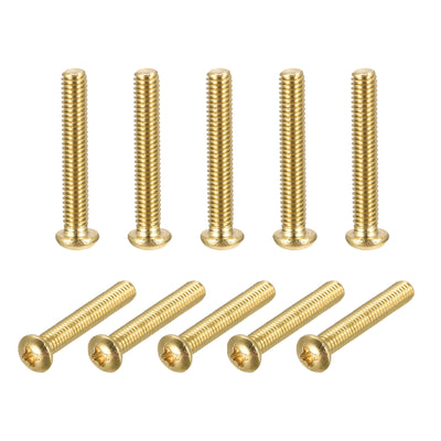uxcell Uxcell Brass Machine Screws, Phillips Pan Head Fastener Bolt for Furniture, Office Equipment, Electronics