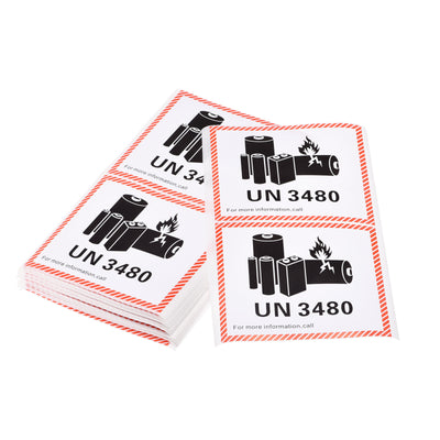 Harfington Rectangle UN3480 Battery Stickers for Battery Handling Warning