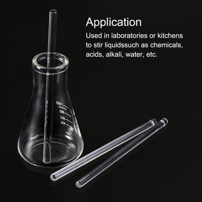 Harfington Borosilicate Glass Stick Stir Rod Mixing Tools Round for Lab Kitchen