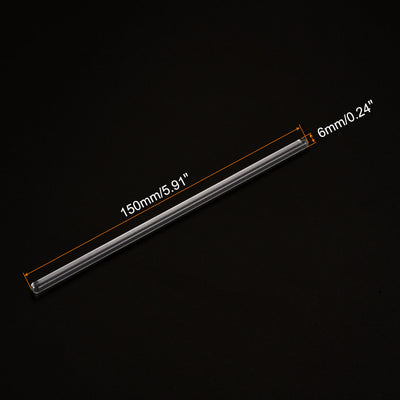 Harfington Borosilicate Glass Stick 7.87" Length 6mm Dia Stir Rod for Lab 3Pcs