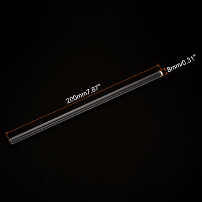 Harfington Borosilicate Glass Stick 7.87" Length 6mm Dia Stir Rod for Lab 3Pcs