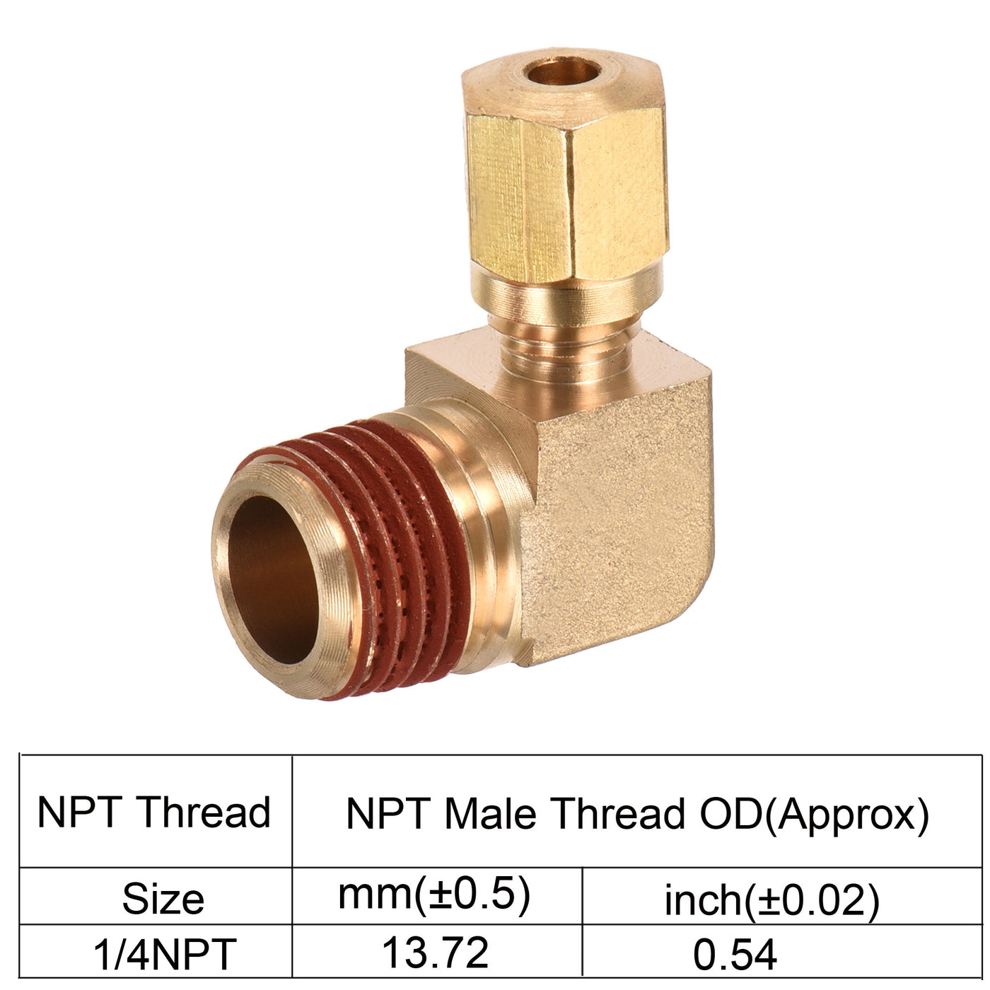 Harfington Brass Elbow Compression Tube Fitting Degree Coupling Adapter