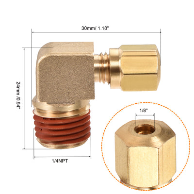 Harfington Brass Elbow Compression Tube Fitting Degree Coupling