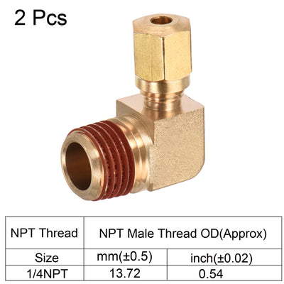 Harfington Brass Elbow Compression Tube Fitting Degree Coupling