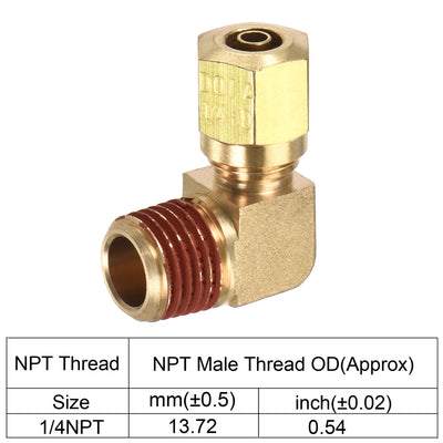 Harfington Brass Elbow Compression Tube Fitting Degree Coupling Adapter