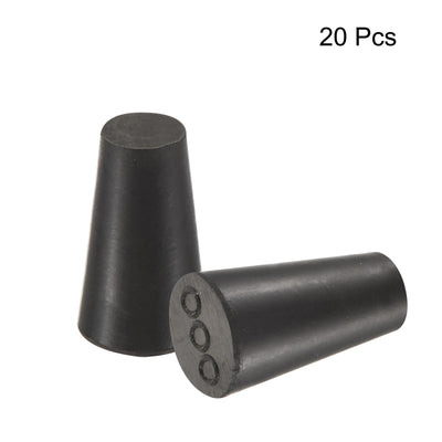 Harfington Rubber Tapered Plug 8.2mm to 12.7mm Solid Black 20 Pieces
