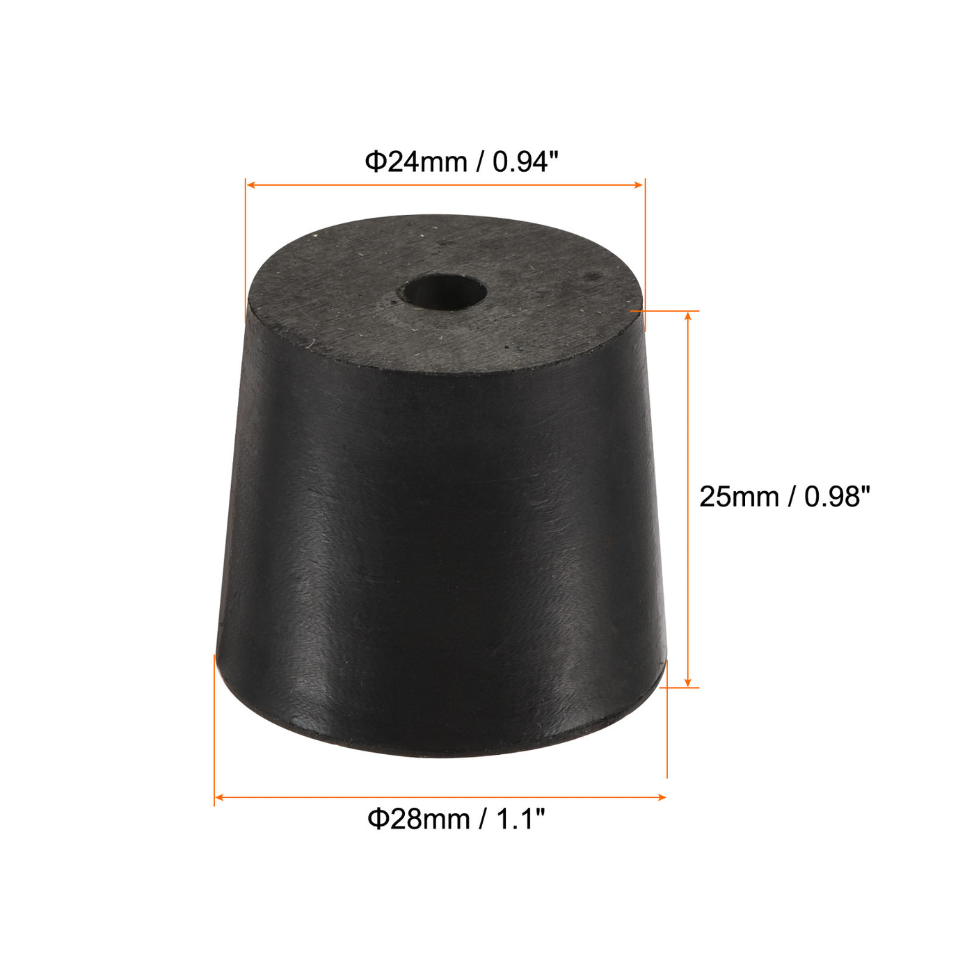 Rubber Tapered Plug with Hole Test Tubes Bungs Stopper for Lab ...