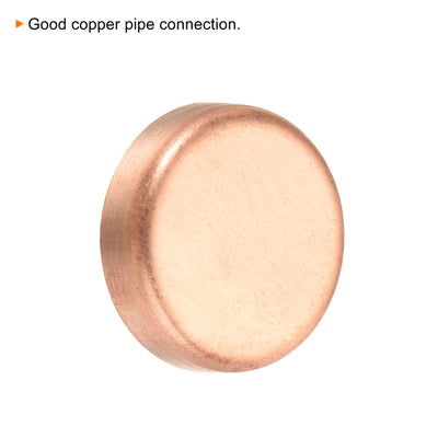 Harfington Copper End Cap Pipe Fitting Sweat Plug Connection for Water Pipe