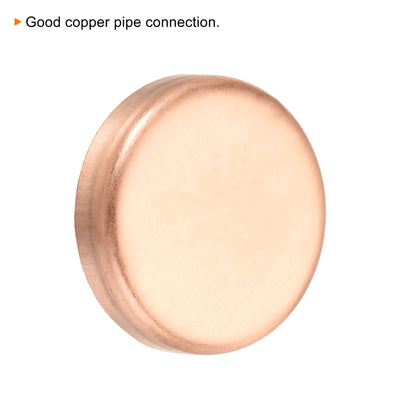 Harfington Copper End Cap Pipe Fitting Sweat Plug Connection for Water Pipe Plumbing