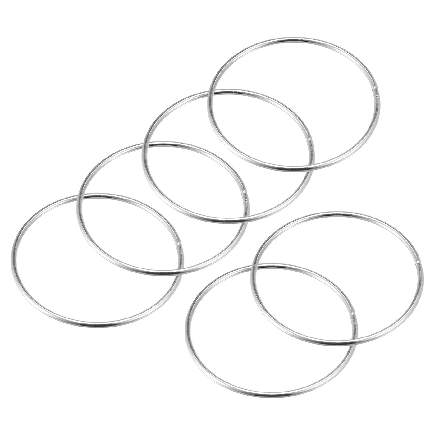 Uxcell Uxcell 75mm(2.95") OD Metal O Ring Non-Welded Craft Hoops for DIY Silver Tone 12pcs