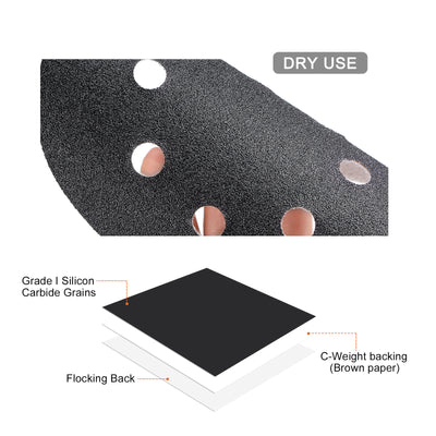 Harfington Uxcell Sanding Disc Hook and Loop Silicon Carbide C-Weight Backing Sandpaper