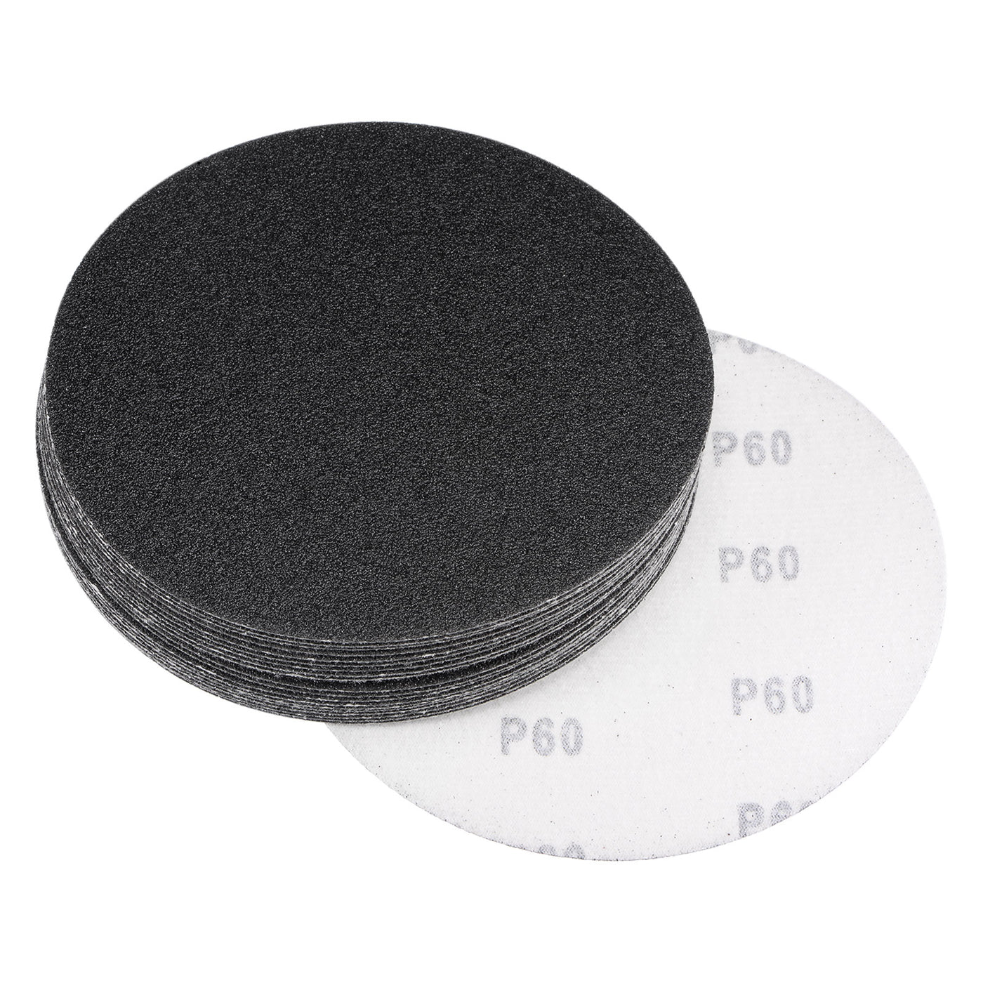 Uxcell Uxcell 6 Inch Sanding Disc 60Grit Hook and Loop Silicon Carbide C-Weight Backing 20Pcs