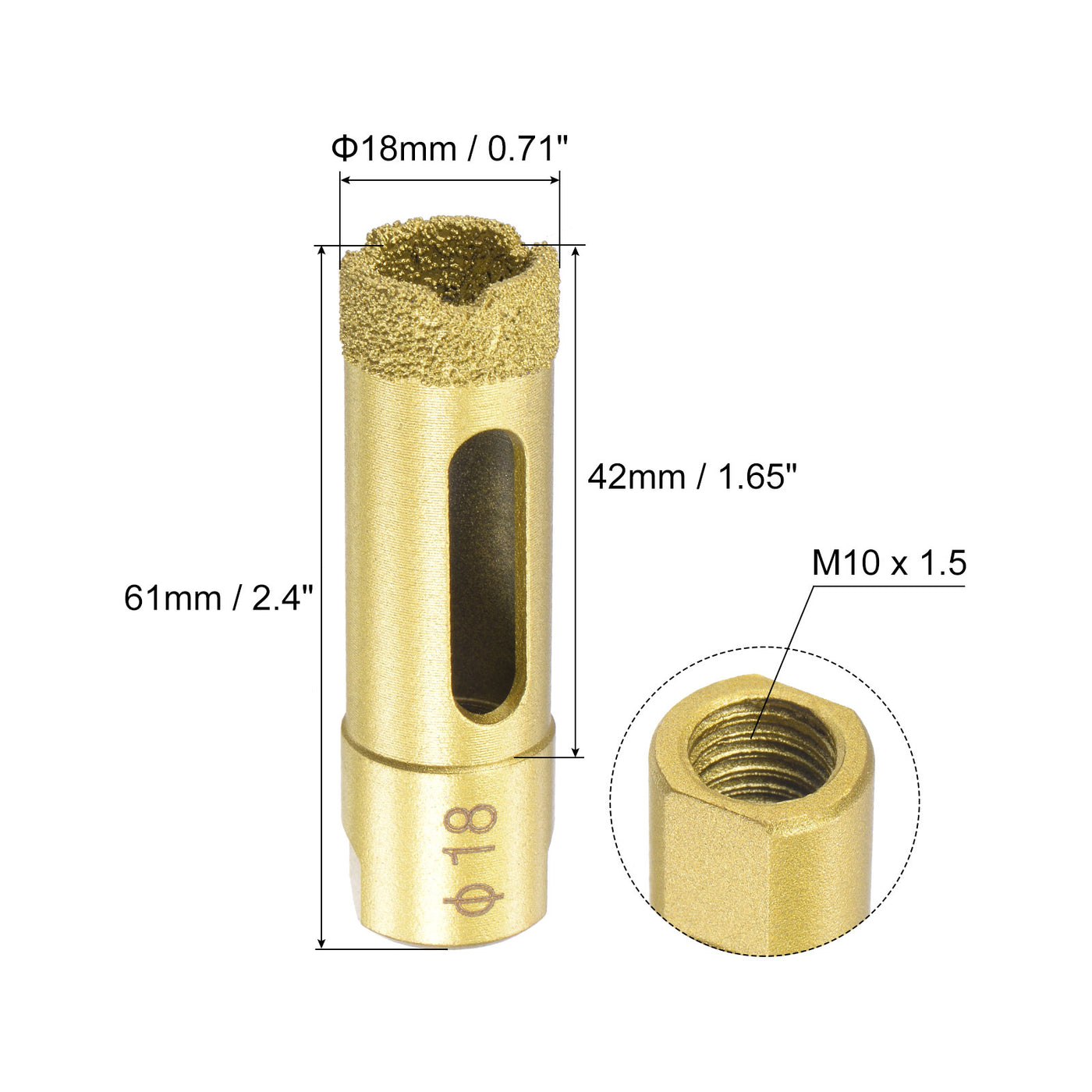 uxcell Uxcell Brazed Diamond Core Drill Bits with Arbor Adapter for Tile Marble Stone