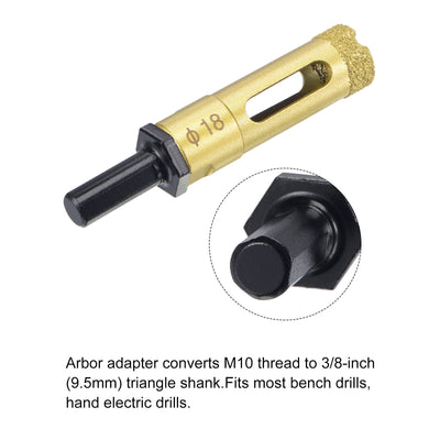 Harfington Uxcell Brazed Diamond Core Drill Bits with Arbor Adapter for Tile Marble Stone