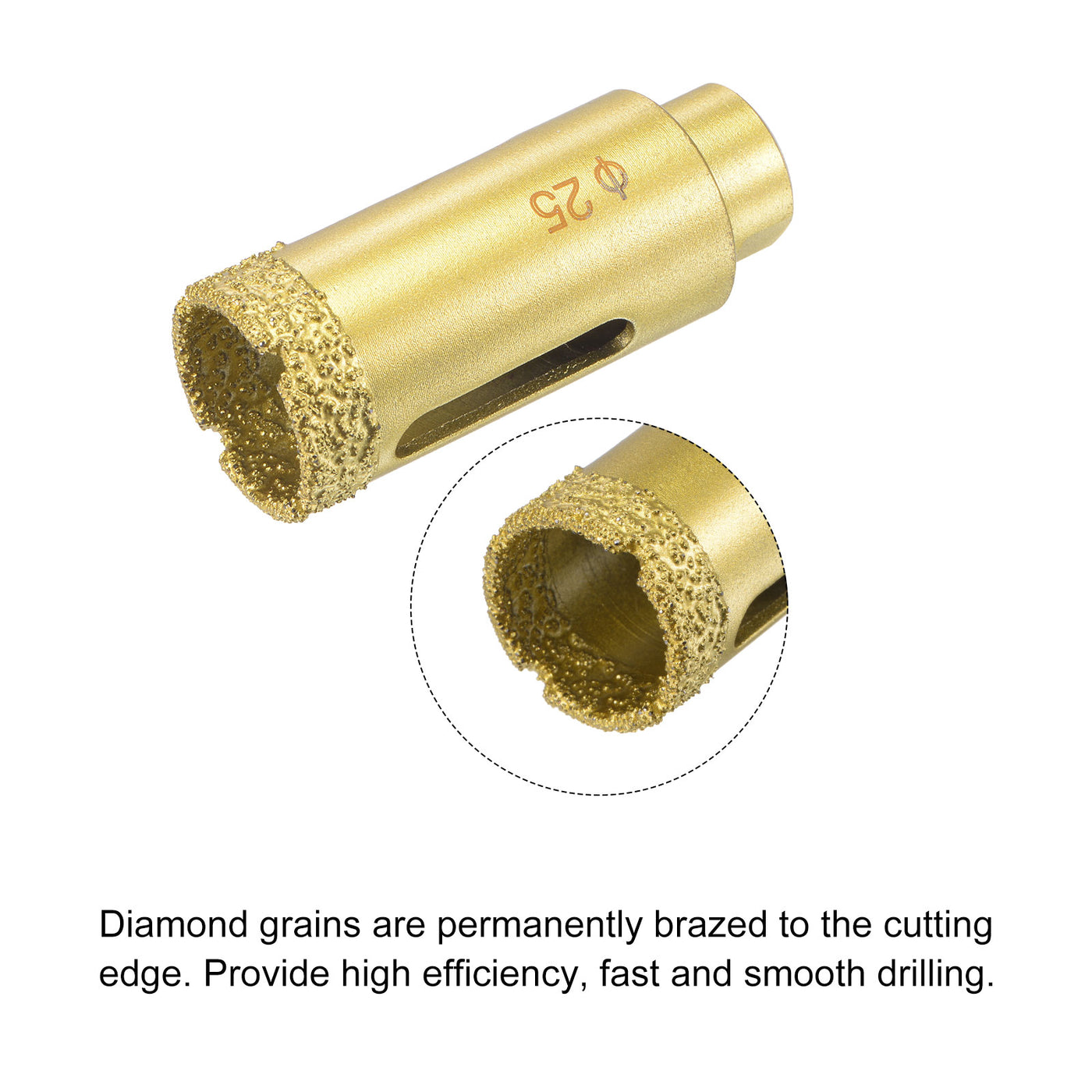 Uxcell Uxcell 25mm Brazed Diamond Core Drill Bits with M10 Arbor Adapter for Tile Marble Stone