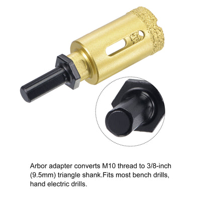 Harfington Uxcell 25mm Brazed Diamond Core Drill Bits with M10 Arbor Adapter for Tile Marble Stone