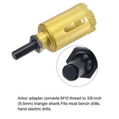 Harfington Uxcell 25mm Brazed Diamond Core Drill Bits with M10 Arbor Adapter for Tile Marble Stone