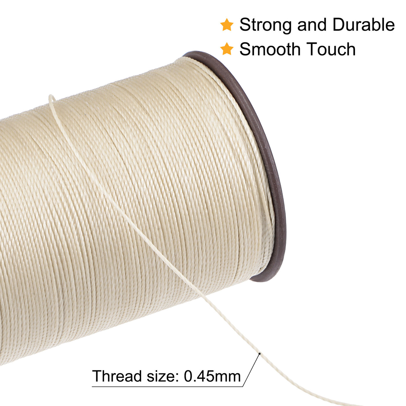 Uxcell Uxcell Thin Waxed Thread 175 Yards 0.45mm Dia Polyester Wax-Coated Cord Coffee