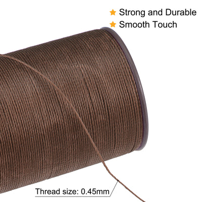 Harfington Uxcell 2pcs Thin Waxed Thread 175 Yards 0.45mm Dia Polyester Wax-Coated Cord White