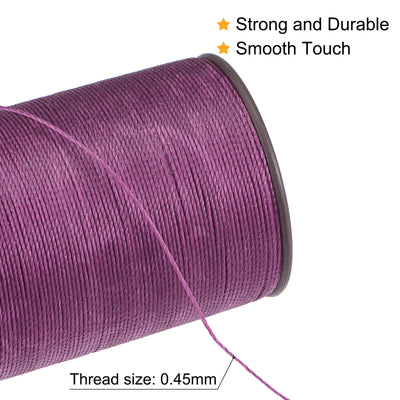 Harfington Uxcell Thin Waxed Thread 175 Yards 0.45mm Dia Polyester Wax-Coated Cord Coffee