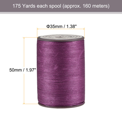 Harfington Uxcell 2pcs Thin Waxed Thread 175 Yards 0.45mm Dia Polyester Wax-Coated Cord White