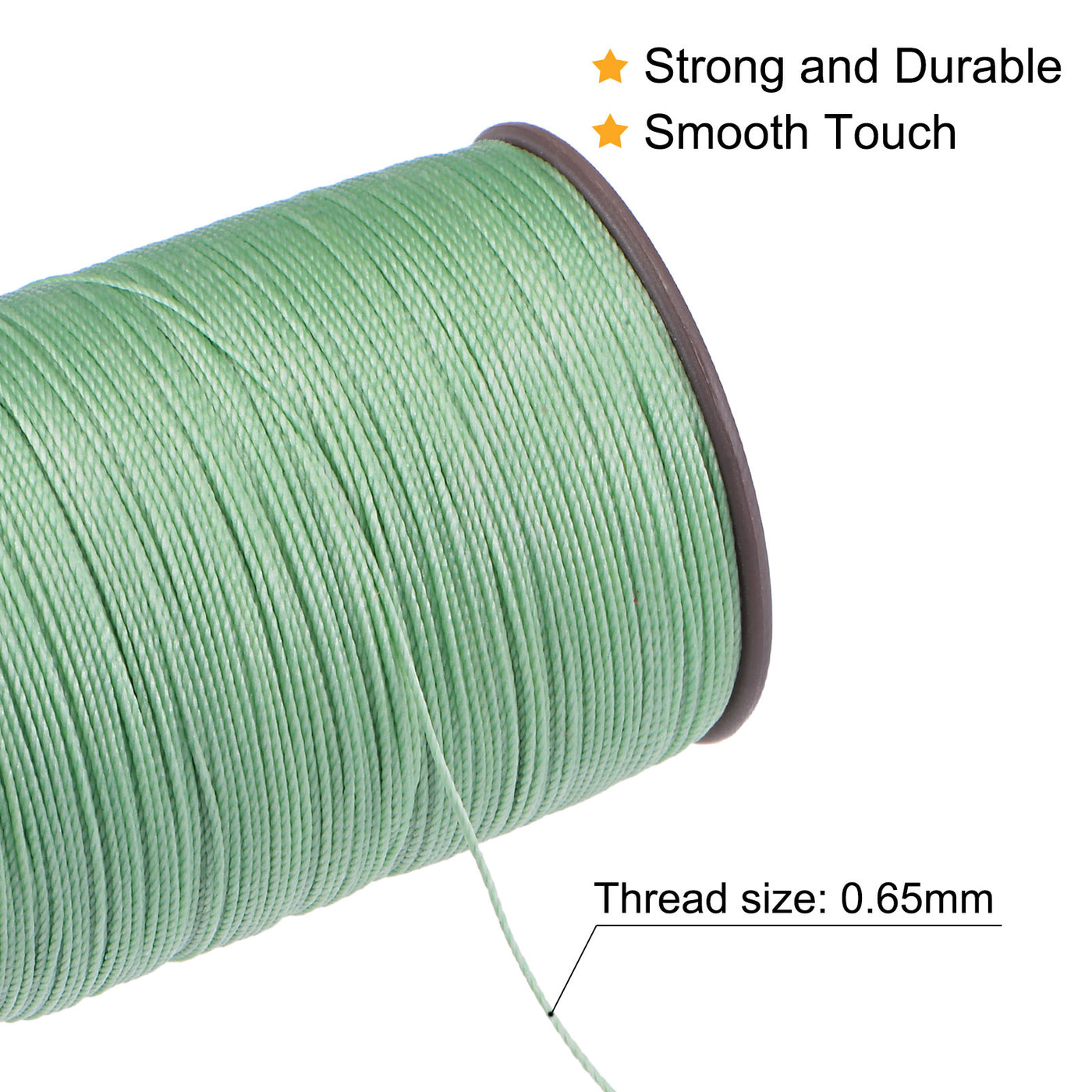 Uxcell Uxcell Thin Waxed Thread 93 Yards 0.65mm Dia Polyester Wax-Coated Cord Pale Green