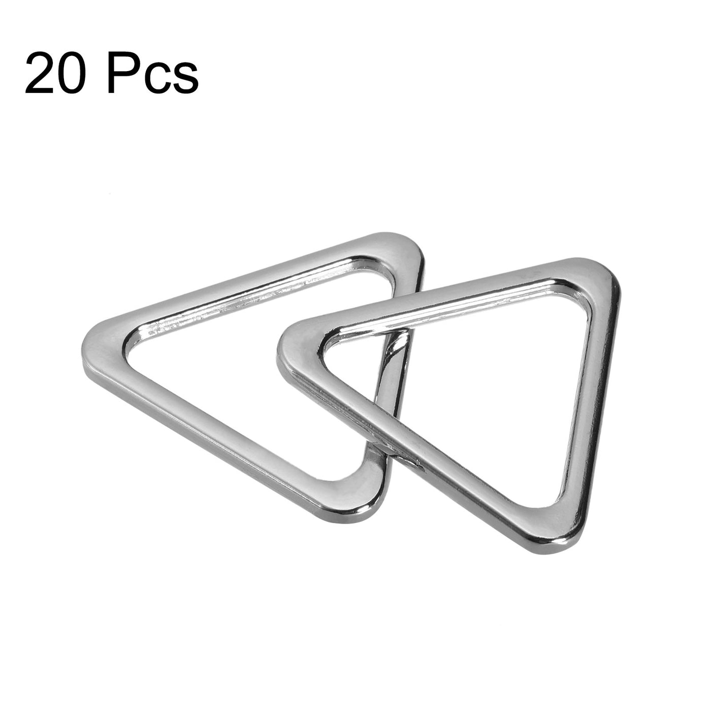 Uxcell Uxcell Metal Triangle Ring Buckle 30mm(1.18") Inner Width for DIY Foggy Silver 20pcs