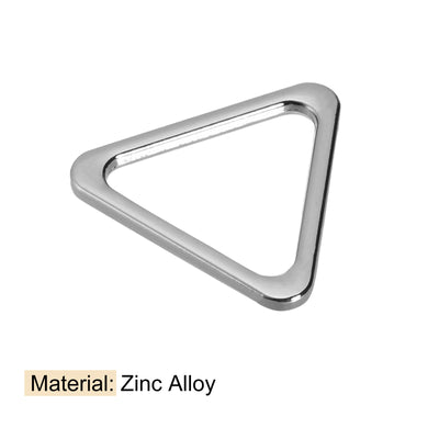 Harfington Uxcell Metal Triangle Ring Buckle 30mm(1.18") Inner Width for DIY Foggy Silver 20pcs