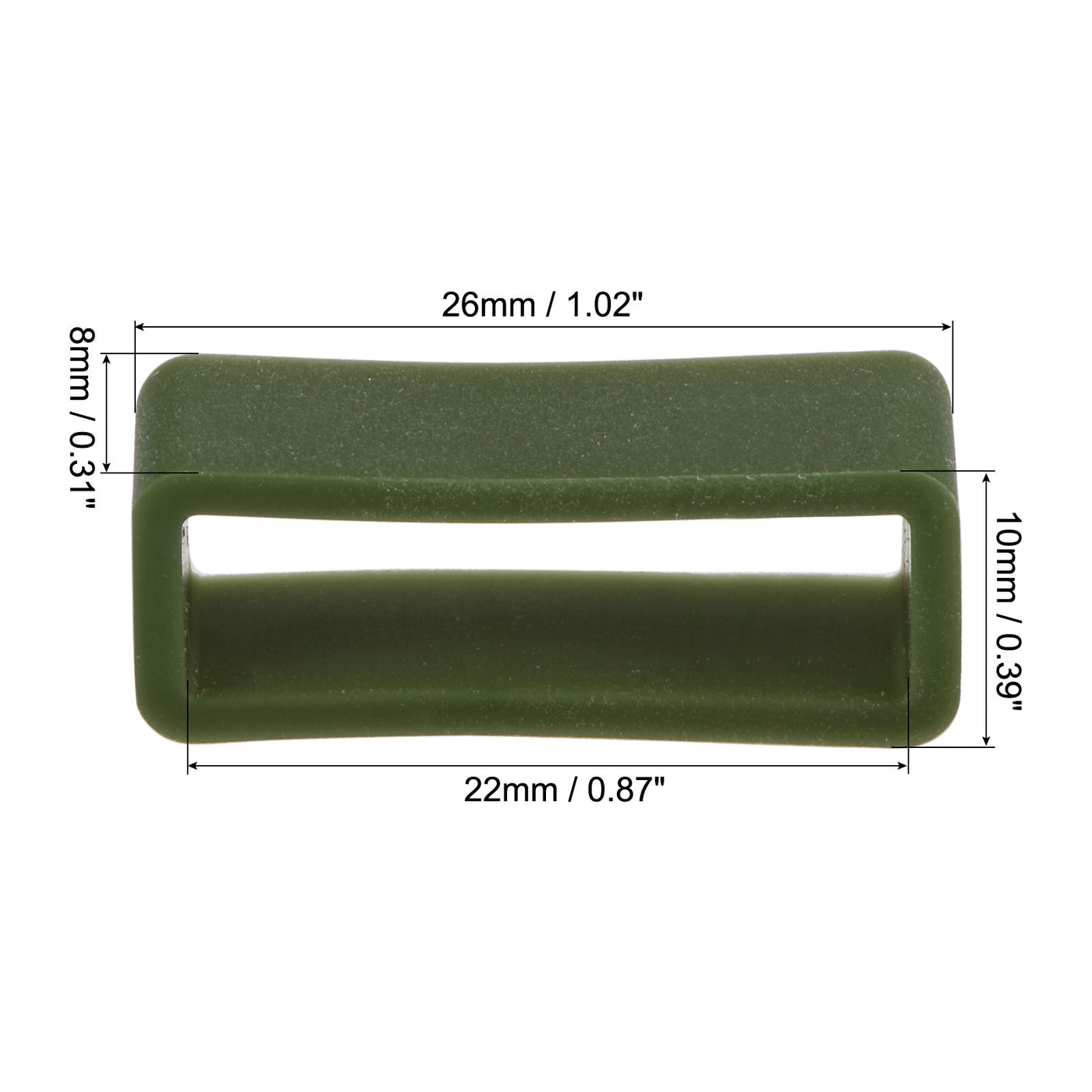 Uxcell Uxcell Watch Band Strap Loops Silicone for 22mm Width Watch Band, Dark Green 4 Pcs